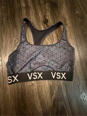 VSX Charcoal Geometric Racerback Sports Bra